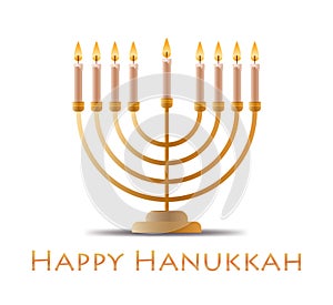 menorah icon happy hanukkah judaism religious holidays hebrew celebration concept candelabrum with candles