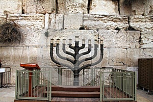 Menorah. Jewish hanukkah candle holder photo