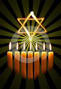 Menorah and star