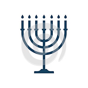 Menorah vector icon hanukkah menora jewish symbol isolated logo. Hanuka icon candlestick photo