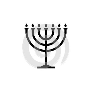 Menorah vector icon hanukkah menora jewish symbol isolated logo. Hanuka icon candlestick