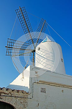 Menorca, Balearic Islands, Spain, Moli de Dalt, windmill, cityscape, nature, landscape