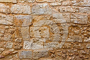 Menorca castle stonewall ashlar masonry wall texture photo