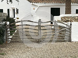 The typical doors at Sant LluÃÂ­s village photo