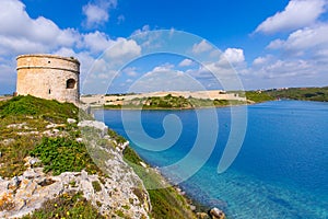 Menorca La Mola watchtower tower Cala Teulera in Mahon