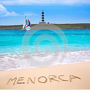 Menorca Punta Prima far illa del Aire island lighthouse photo