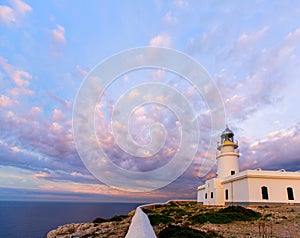 Menorca sunset at Faro de Caballeria Lighthouse photo