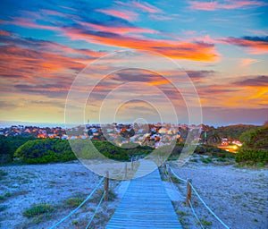 Menorca sunset in Son Bou beach of Alaior at Balearics