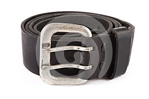 Mens black leather belt