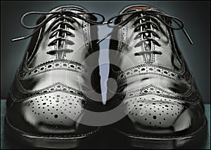 Mens black wingtip shoes