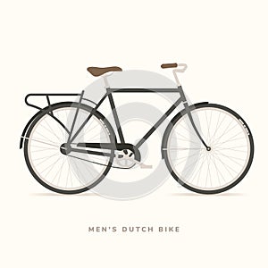 Mens Classic Dutch Bike, vector illustration