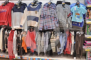 Mens clothing on hangers