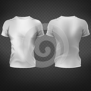 Mens fitting t-shirt 3d realistic vector mockup