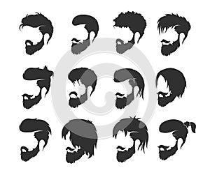 Mens hairstyle with a beard and mustache