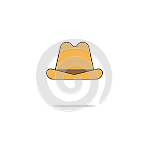 Mens hat color thin line icon.Vector illustration