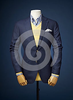 Mens jacket isolated on a blue background