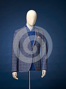 Mens jacket isolated on a blue background