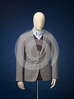 Mens jacket isolated on a blue background