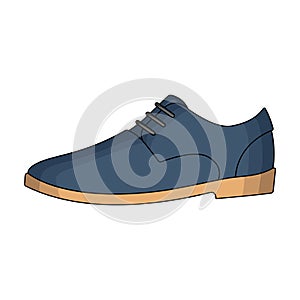 Mens leather shiny shoes with laces. Shoes to wear with a suit.Different shoes single icon in cartoon style vector