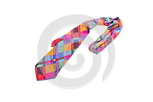 Mens necktie on a white background