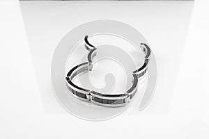 Mens's silver and black bracelet with unique design