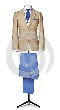 Mens suit isolated on white with clipping path