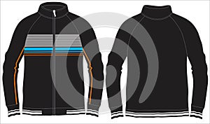 mens tricot jacket stripe print vector