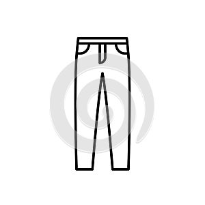 Mens trousers outline template vector icon. EPS 10. Basic clothing men symbol... Men and boy pants.. Front view clothin. Isolated