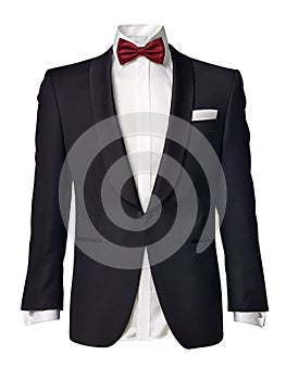 Mens tuxedo jacket isolated on white photo