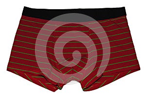 Mens underwear. Boxer briefs isolated on white background. Mens briefs with stripes