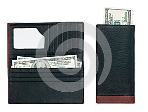 Mens wallet with money