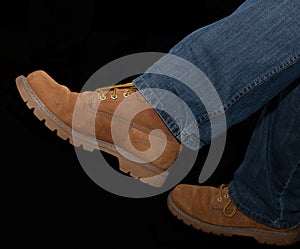 Mens Working Boots with Denim Jeans