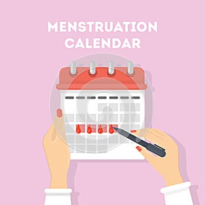 Menstruation calendar illustration.