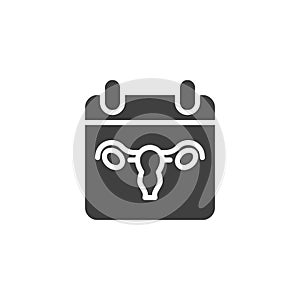 Menstruation cycle calendar vector icon