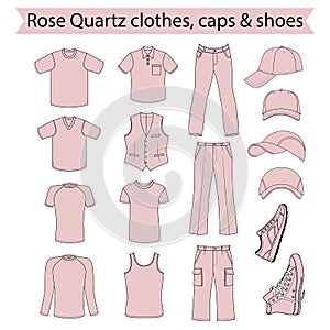 Menswear, headgear & shoes rose quartz collection photo