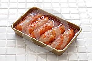 Mentaiko, spicy cod roe, japanese food