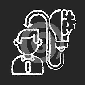 Mental ability chalk white icon on black background