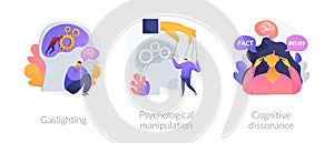 Mental abuse abstract concept vector illustrations. photo