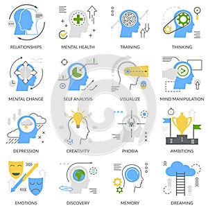 Mental Concept Flat Icons