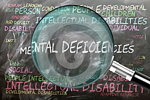 Mental Deficiencies being studied, examined - under close inspection photo