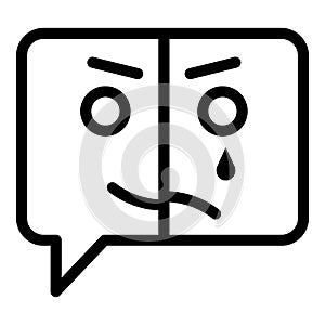 Mental disease chat icon, outline style