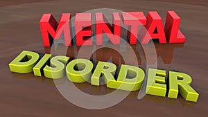 Mental disorder 3d text