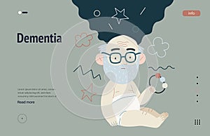 Mental disorders vector web template