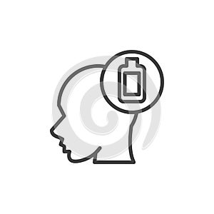 Mental energy line icon