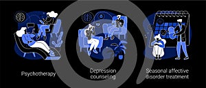 Mental health abstract concept vector illustrations.