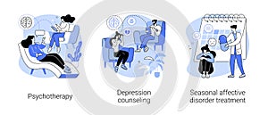 Mental health abstract concept vector illustrations.