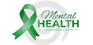 Mental Health Awareness Month Logo Icon on White Background photo