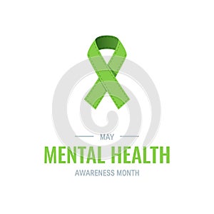 Mental health awareness month, vector flat style