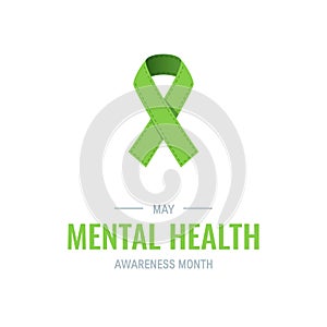 Mental health awareness month, vector flat style photo