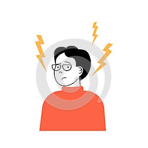 Mental health concept with cartoon people in flat design for web. Vector illustration